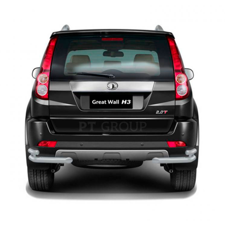 Защита заднего бампера двойная угловая d63/51мм ИСКРА (ППК) GREAT WALL Hover H3 (2014-2016 г.в.) купить недорого с доставкой в Калуга